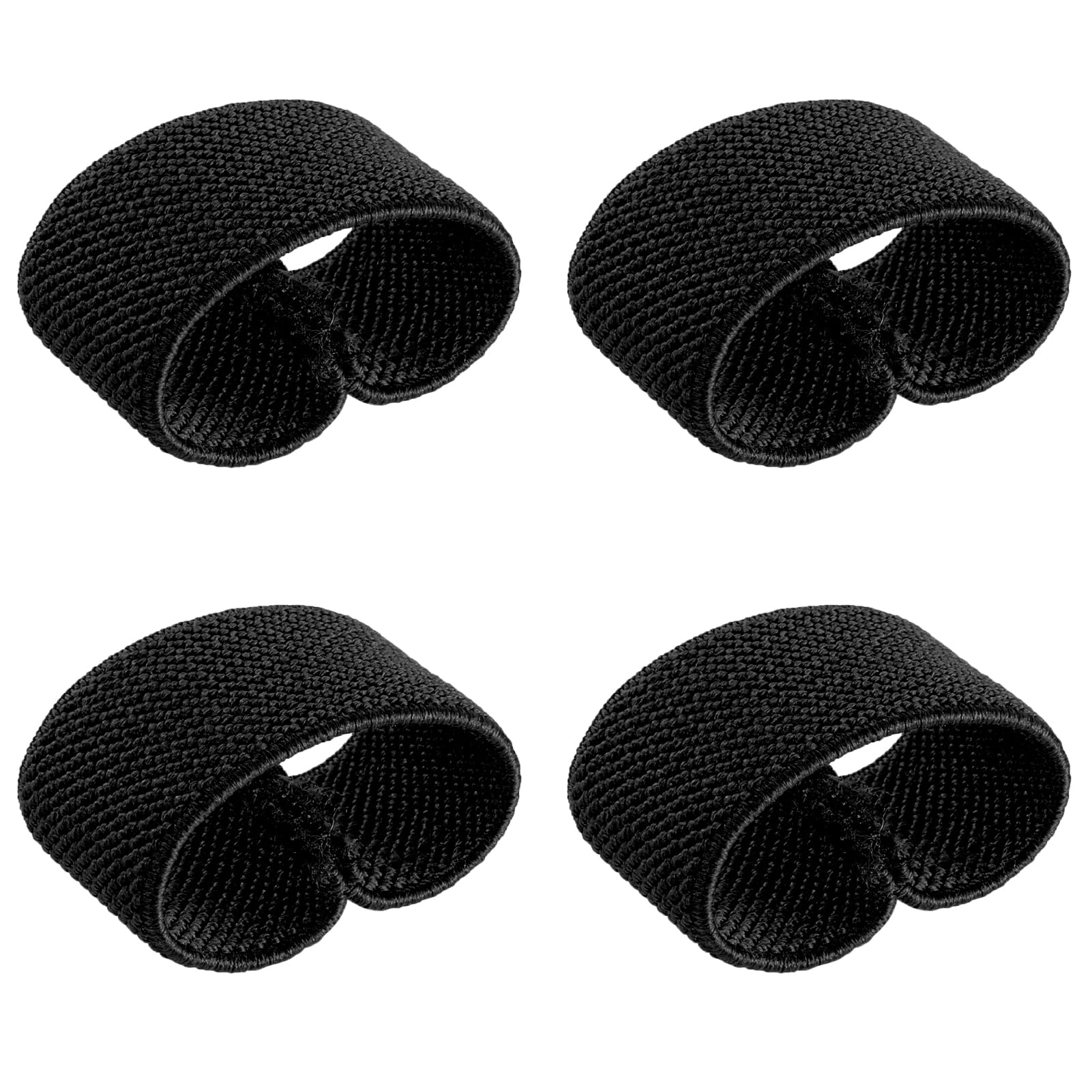FRTKK 4PCS Military Belt Keepers Webbing Holder Tactical Elastic Belt Loop Stays Backpack/Harness Strap/Sling Retainer Band Organizers(Black)
