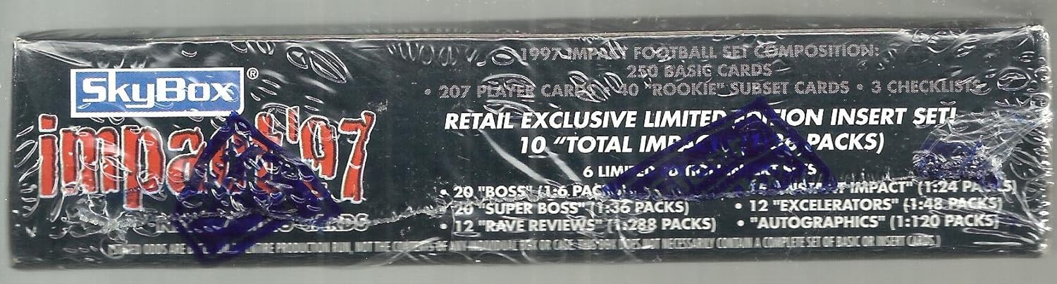 1997 FLEER SKYBOX IMPACT FOOTBALL FACTORY SEALED RETAIL BOX 18 PACKS PER BOX