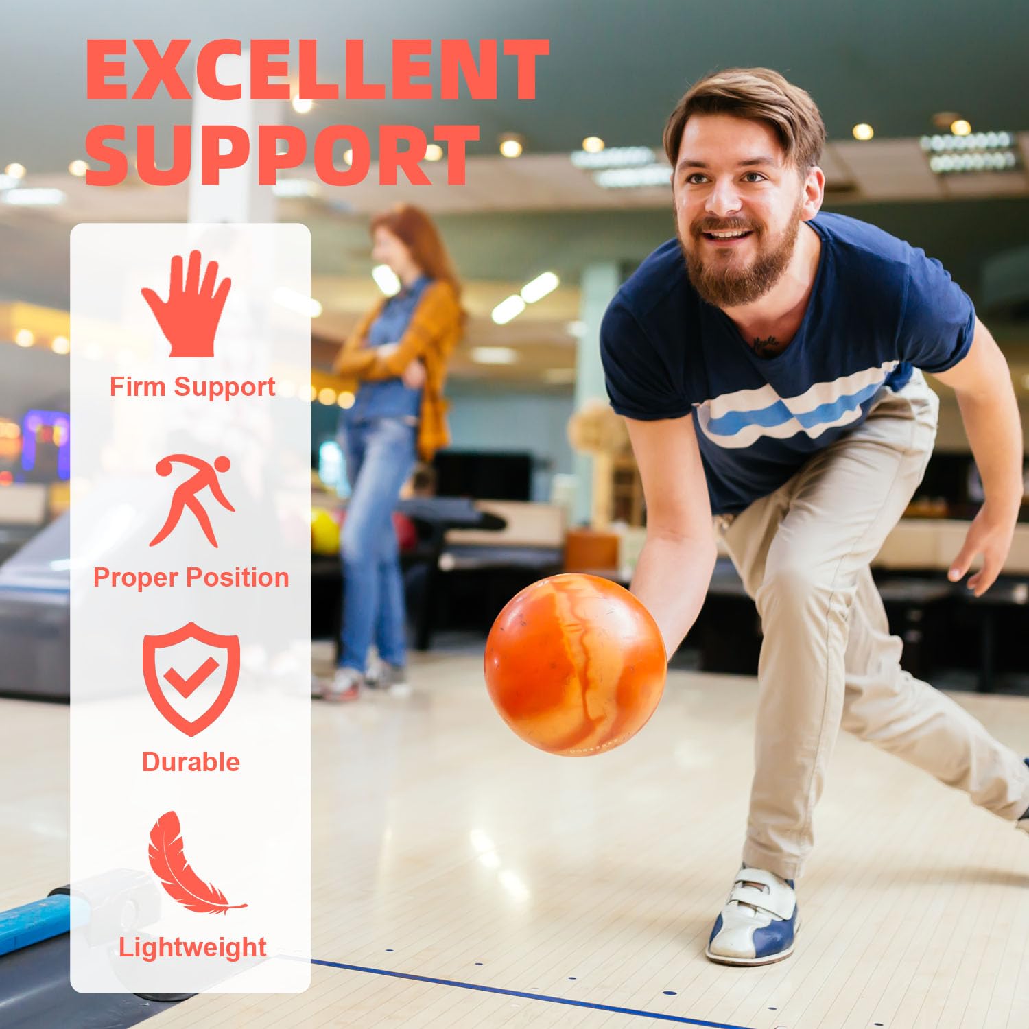 Gants de bowling, attelle de poignet de bowling, support de poignet de bowling, positionneur de poignet de bowling