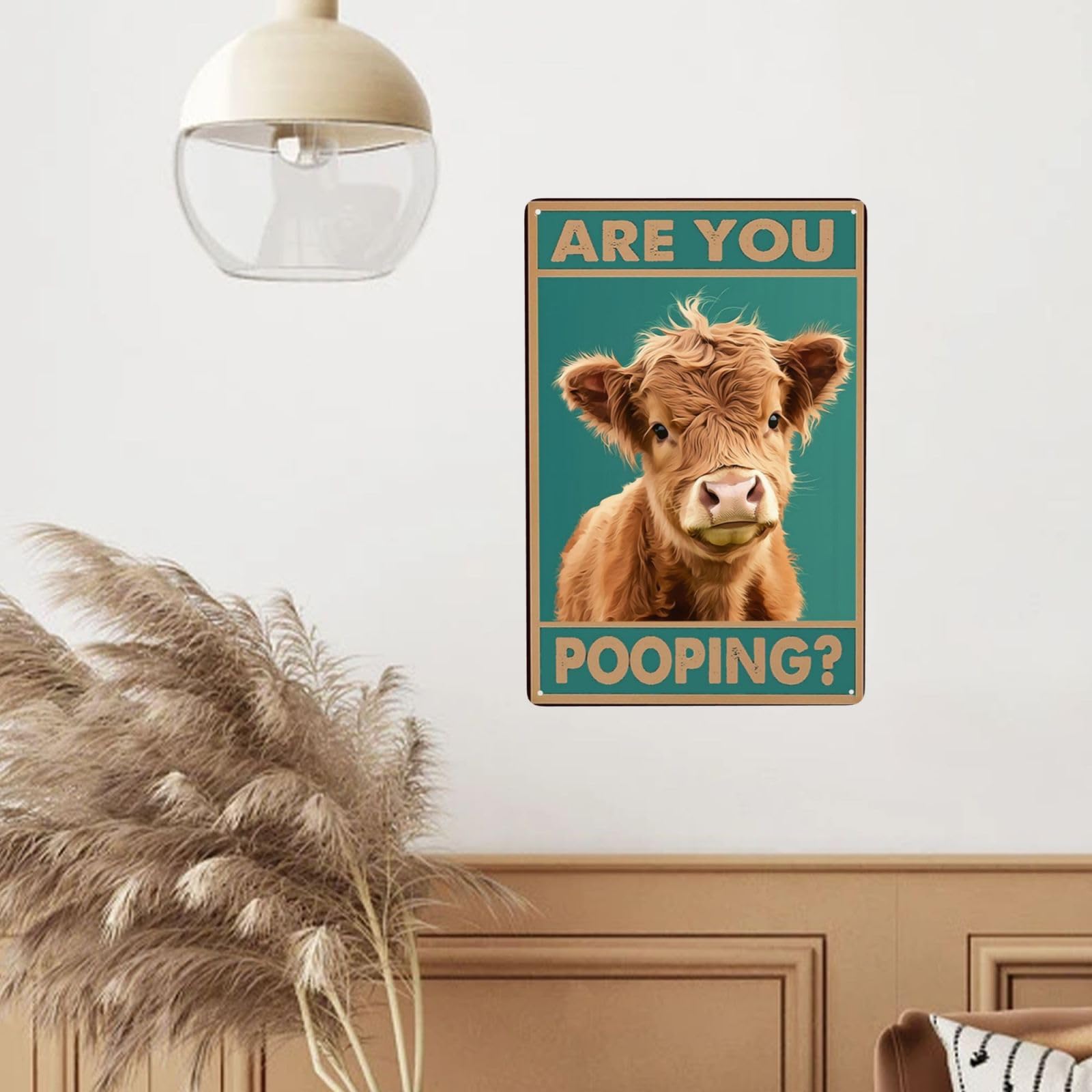 Panneau « Are You Pooping Cow », Highland Cow Are You Pooping