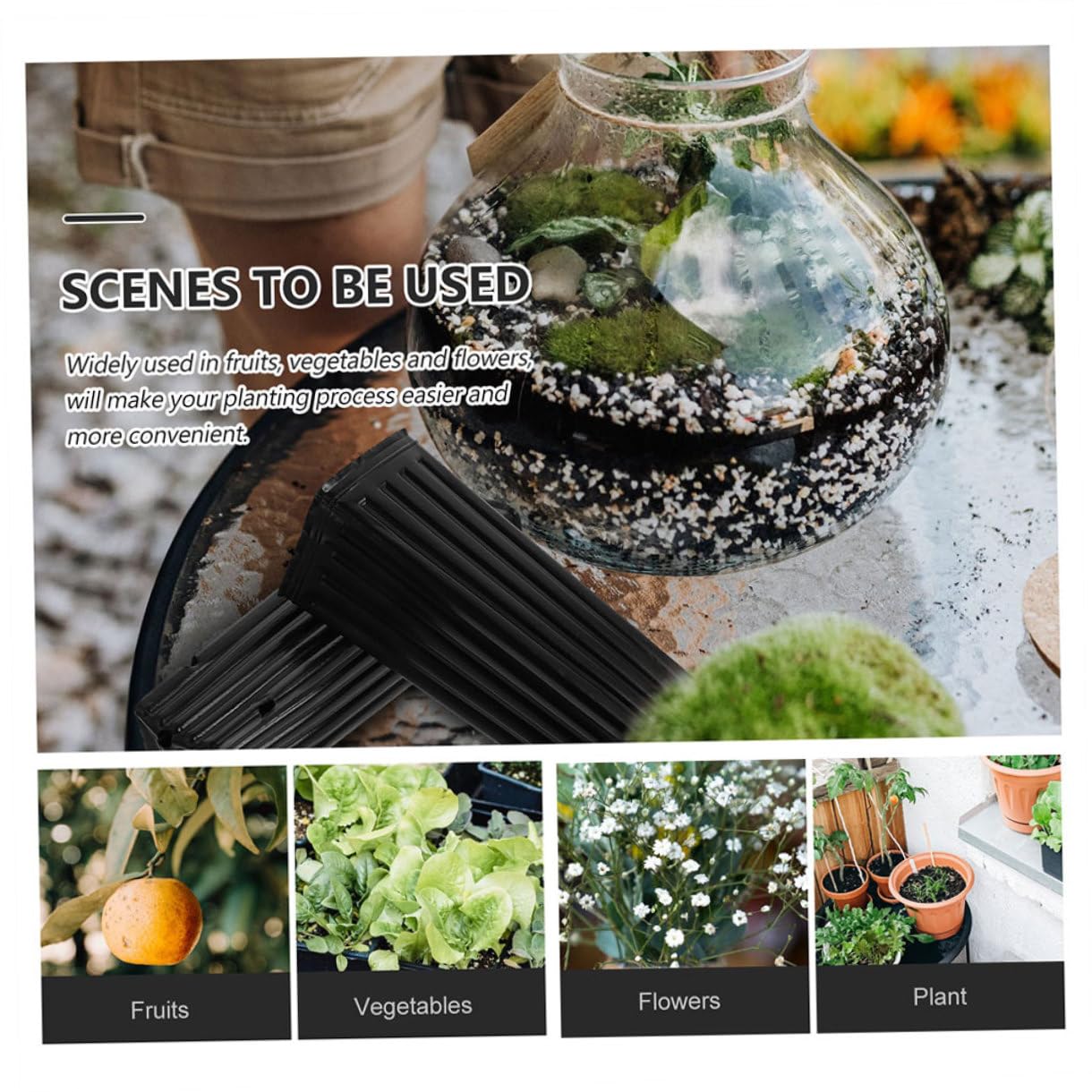DOITOOL Pots De Fleurs Hauts en Polypropylène, Lot de 60 Godets pour Pépinières, Drainage pour Semis Et Culture D'arbres Fruitiers