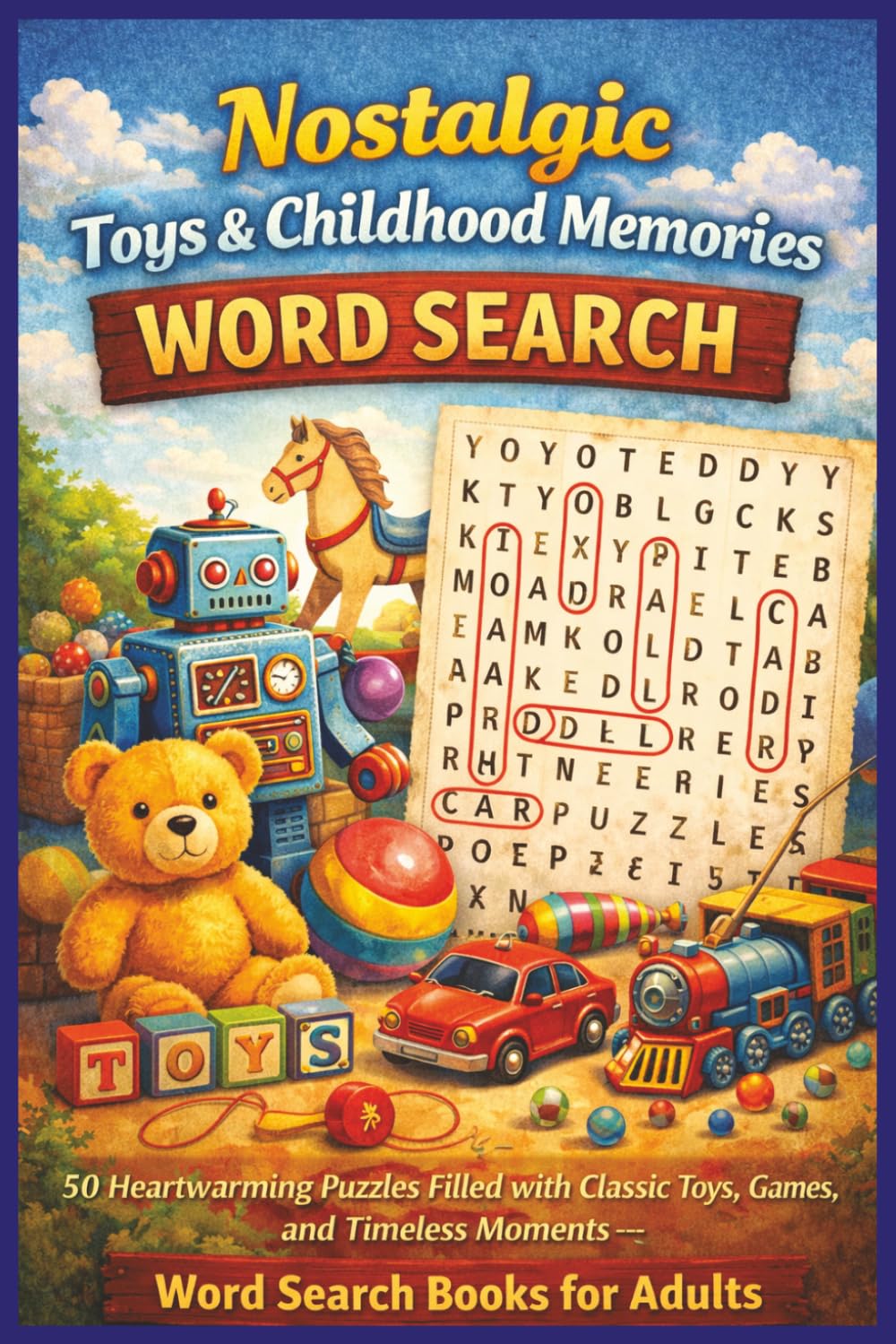 Nostalgic Toys & Childhood Memories Word Search: 50 Heartwarming Puzzles Filled with Classic Toys, Games, and Timeless Moments — Word Search Books for Adults (Word search books collection)