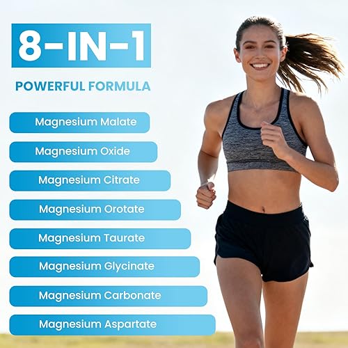 Miniatura 3 de Gomitas de complejo de magnesio 8 elementales de 1000 mg  Glicinato de magnesio, citrato, malato, taurato, para huesos, músculo, salud nerviosa,