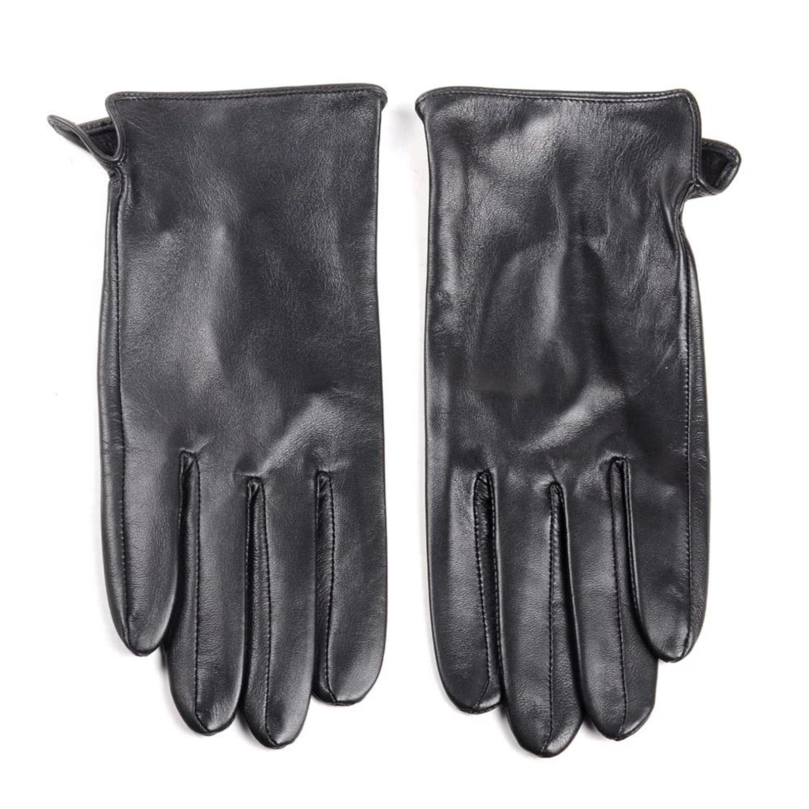 Guantes de piel de oveja auténtica morada para hombre, sin forro, abertura lateral, para pantalla táctil, mensajes de texto, conducción, moda