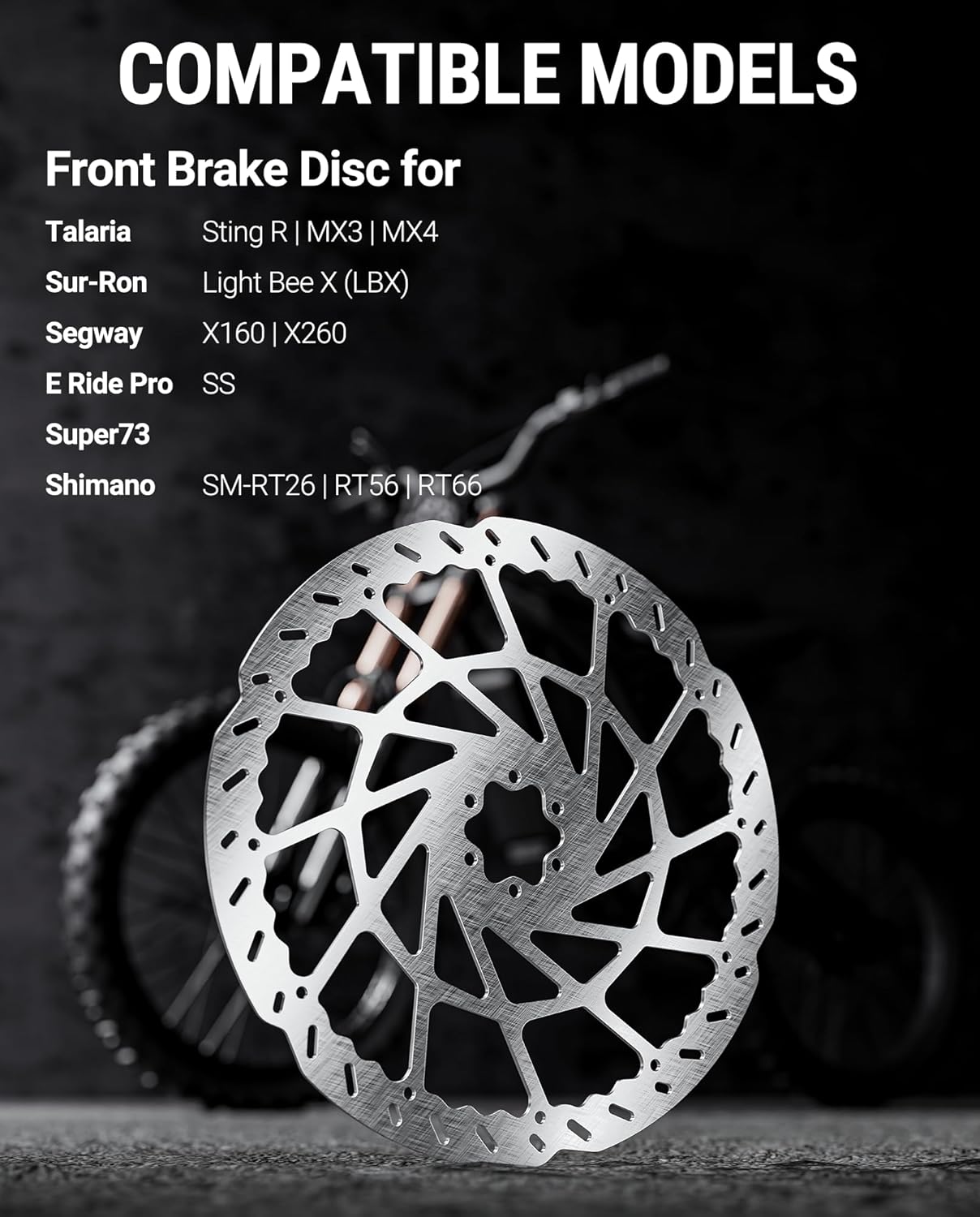Front Disc Brake Rotor(250mm),Stainless Steel MTB Brakes Rotors with 6-Hole,Thickness 2.3mm,for Talaria Sting R,MX3,MX4,Sur-Ron Light Bee X LBX,Segway X160/X260,79Bike Falcon M/E Ride Pro-S(Front)