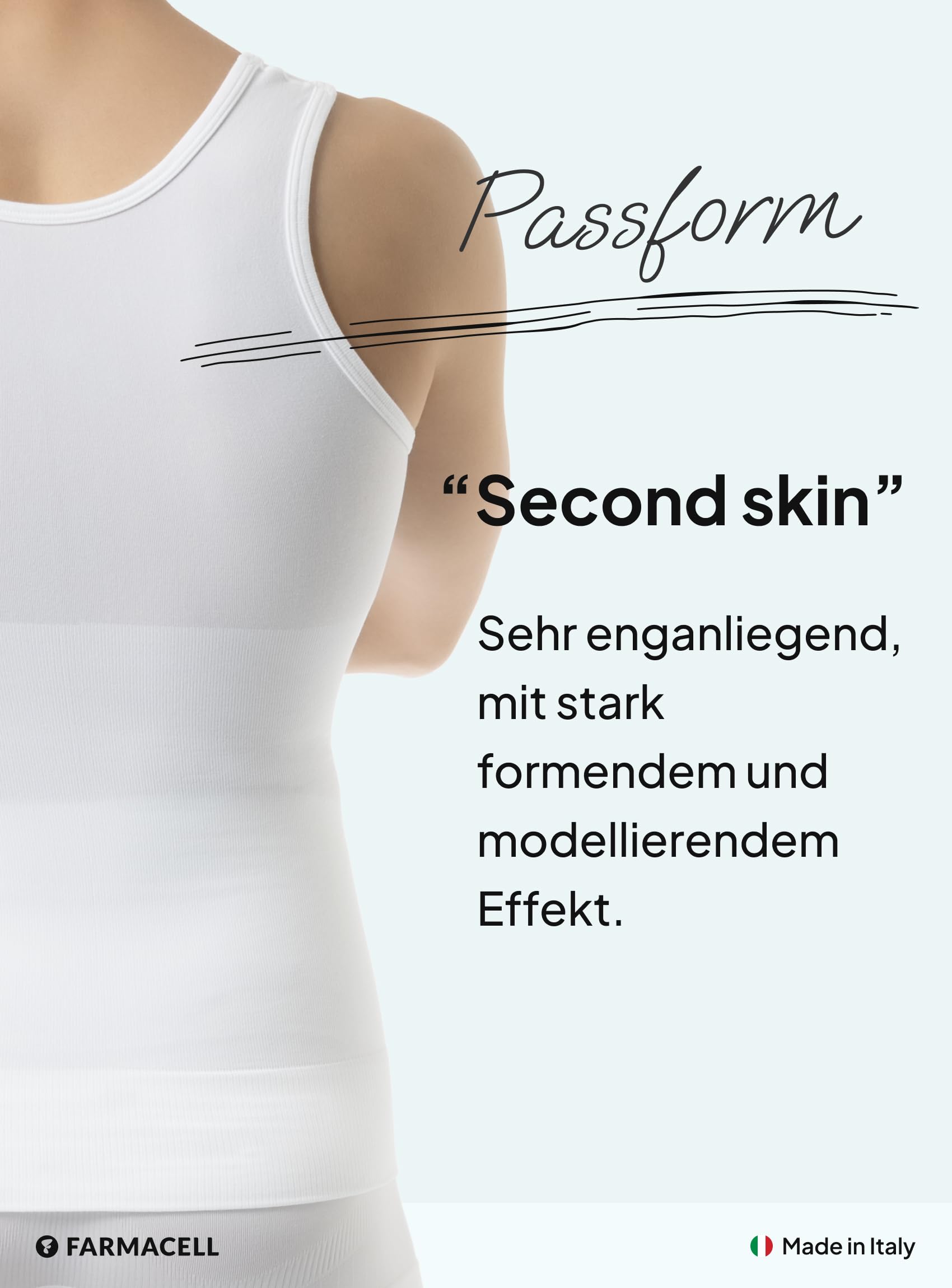 FarmaCell Bauchweg Unterhemd Herren aus Baumwolle, Made in Italy, 417