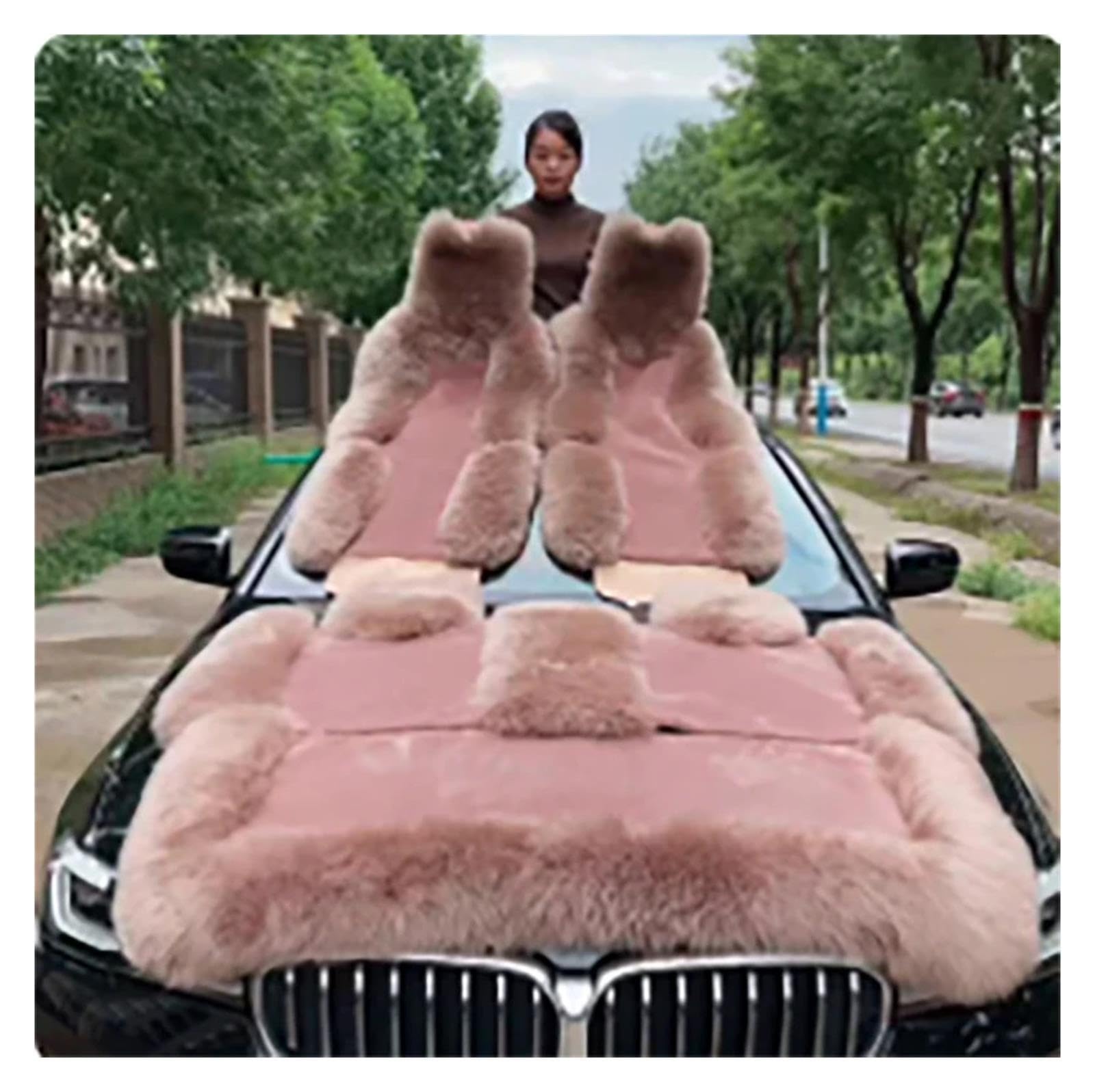 Juego completo de 3 fundas for asientos coche piel oveja invierno
