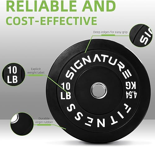 Miniatura 3 de Juego de placas olímpicas de amortiguación Fitvids, placas de peso de 2" para entrenamiento de fuerza y levantamiento de pesas, París o juego o