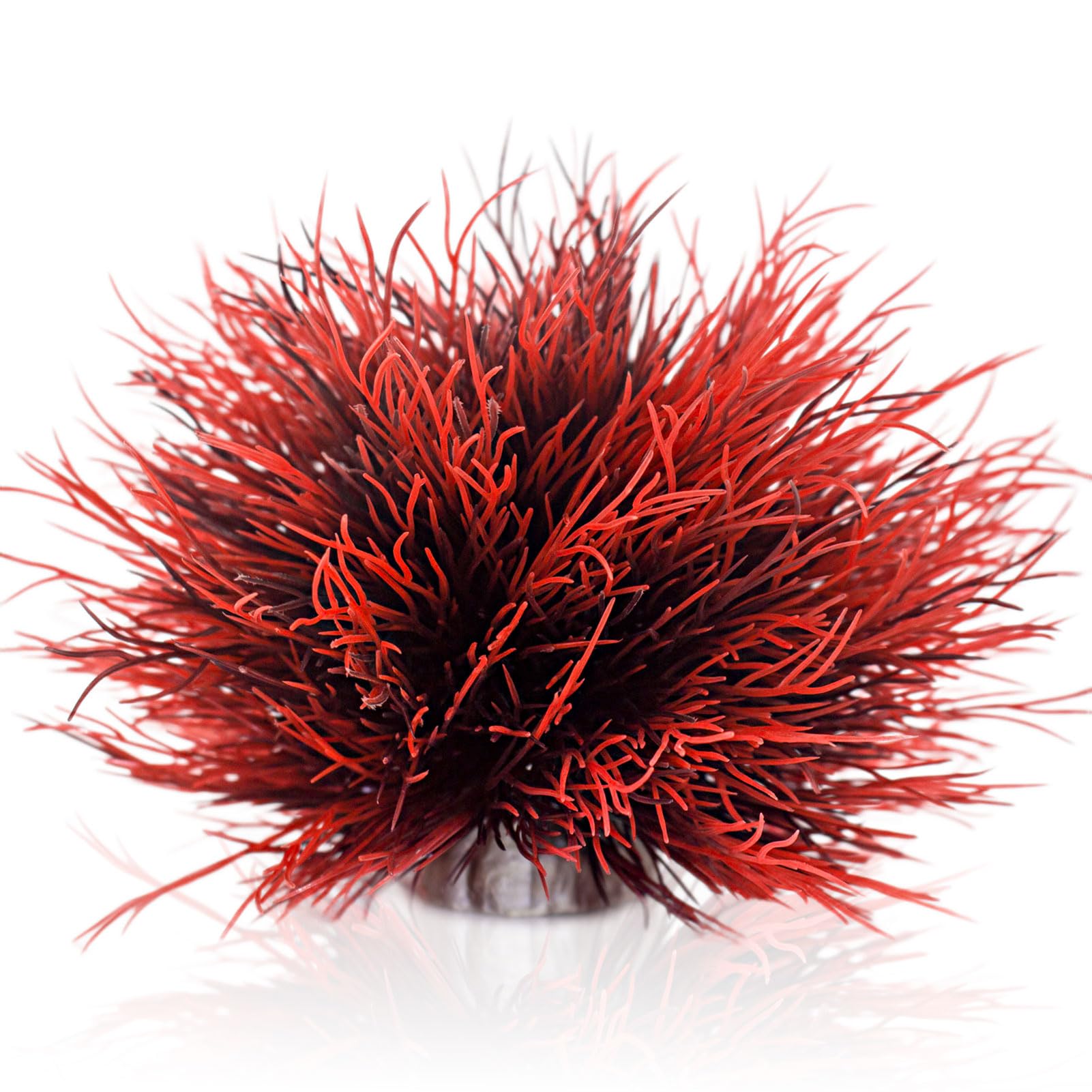 Taomypets Black Red Fish Tank Decorations Aquarium Plants Plastic Artificial Décor (Black Red)