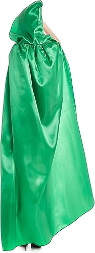 Miniatura 3 de Diffly Capa de satén con capucha de 59 pulgadas, unisex, capa de Halloween para mago de bruja diablo, Halloween, Navidad, cosplay