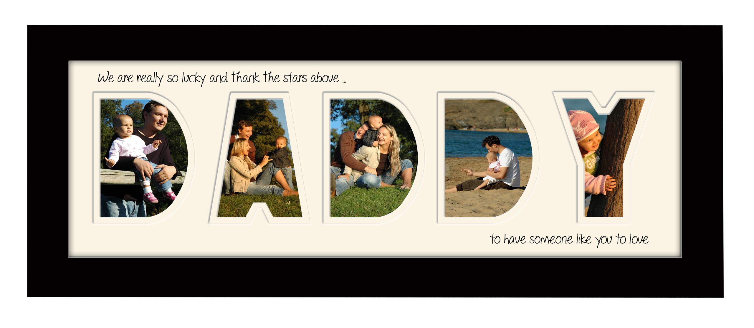 Photos In A Word Black Finish Frame Cream Mount We Thank The Stars Daddy Photo Frame Thank The Stars Letters Cut Out Using Quality Board 897A (Black Finish Frame Cream Mount We Thank The Stars)