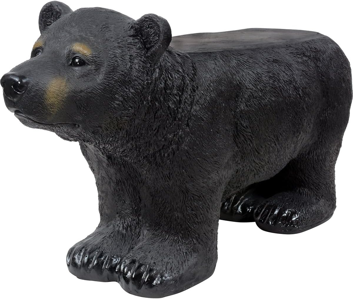 BLACK FOREST DECOR - Black Bear Bench, Forest-Inspired Animal Bench, 33" W x 13" D x 18" H