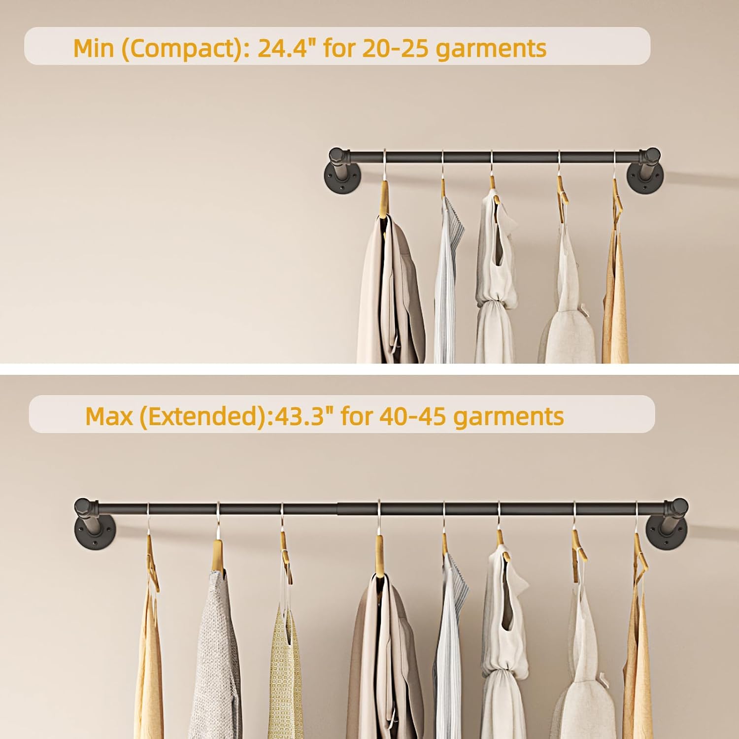 Expandable Industrial Pipe Clothes Racks,1SET