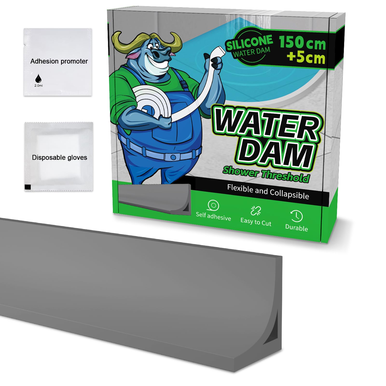 Barre de seuil de douche silicone de qualité supérieure gris