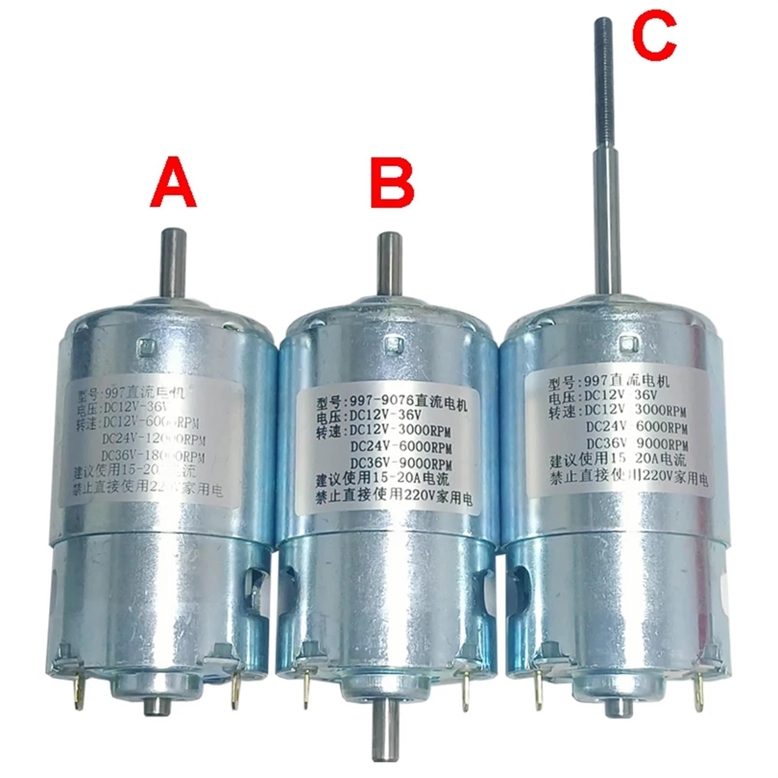 997 Hochgeschwindigkeitsmotor 200W High Power 3000RPM-9000RPM DC 12V 24V 36V 1 Stück(C 3000-9000rpm)