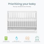 Dream On Me Synergy 5-in-1 Lit bébé convertible en blanc, certifié Greenguard Gold, BSA Certifié, 3 Réglages de hauteur de matelas, Meubles de chambre de bébé classiques