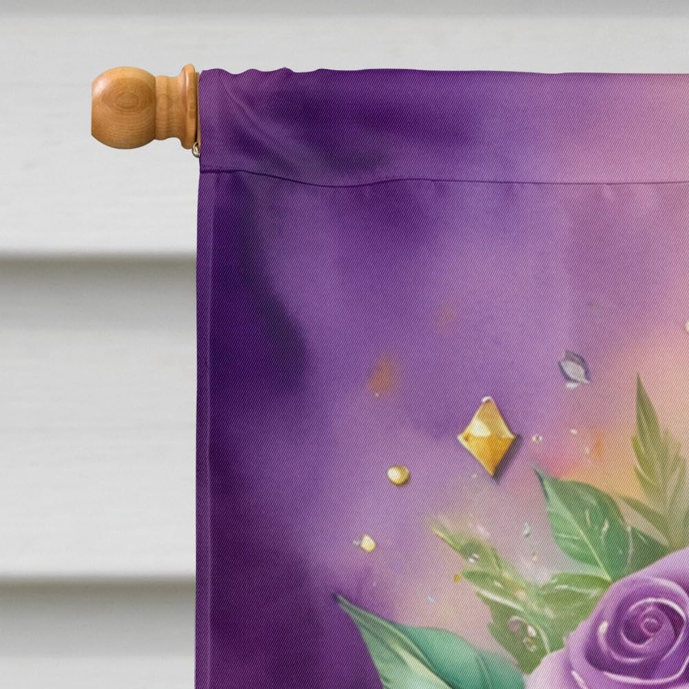 Caroline's Treasures DAC5225CHF Fleur de lis Mardi Gras House Flag Large Porch Sleeve Pole Decorative Outside Yard Banner Artwork Wall Hanging, Polyester, House Size, Multicolor