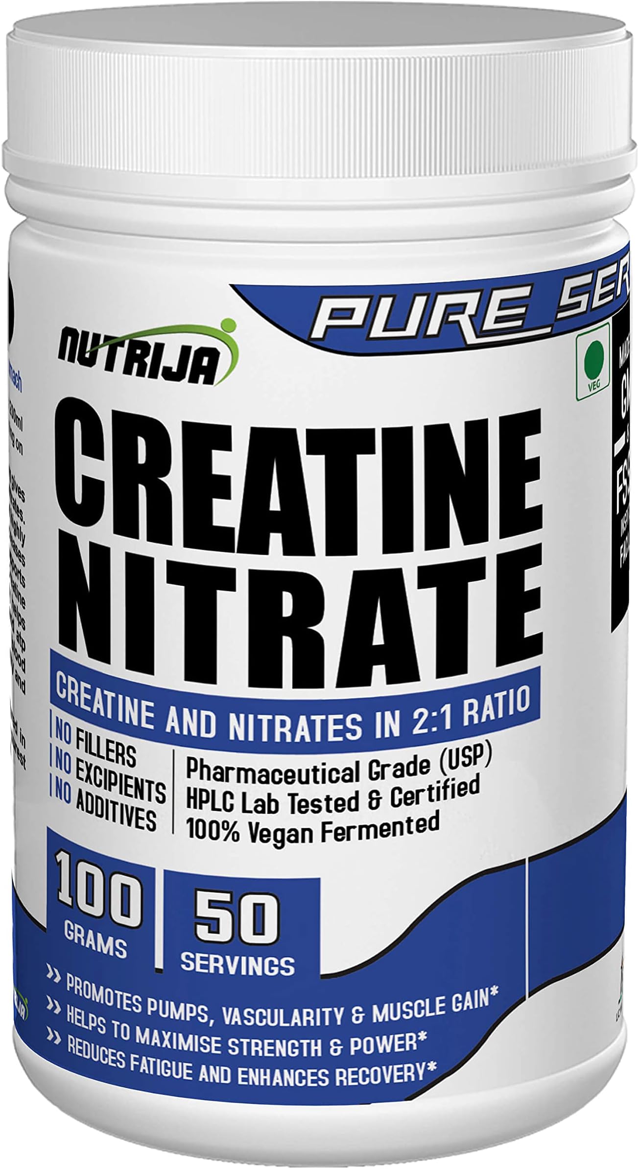 NutriJa Creatine Nitrate - Pure and USP Grade-100 Grams