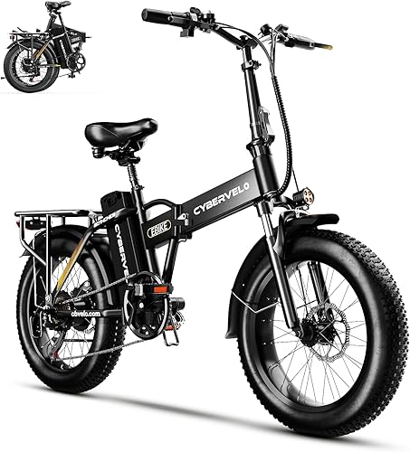 Bicicleta eléctrica plegable de 1000 W, bicicleta eléctrica con batería extraíble grande de 48 V 20,8 AH, 30 + MPH, alcance máximo de 80 millas, bicicleta eléctrica con neumáticos gruesos de 20