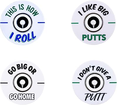 Izzo Golf in Your Face Oversized Ball Markers - Funny Golf Dual Ball Markers Golf Accessory, White