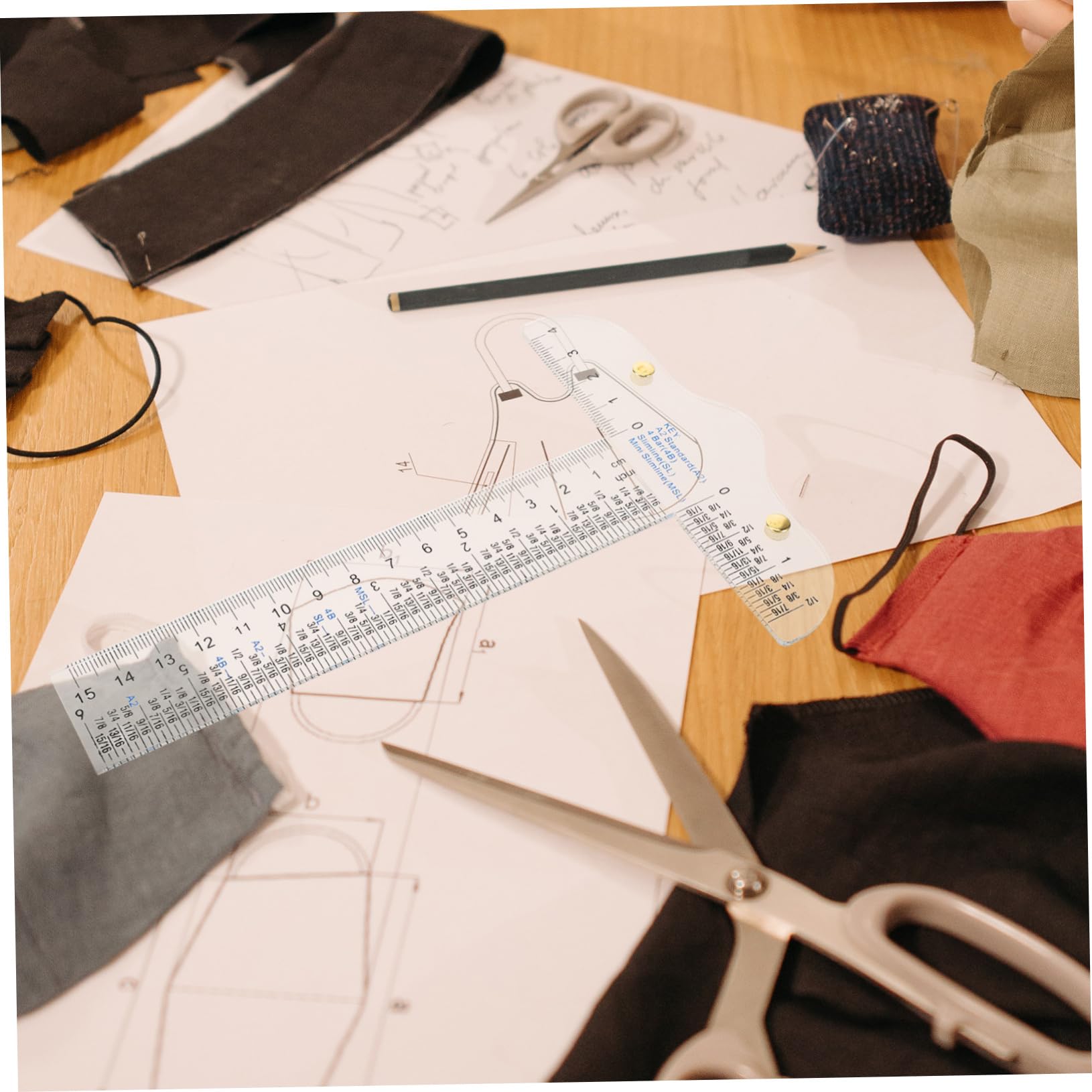 STOBOK Set Di 5 Righelli Per Margini Di Cucitura Per Studenti Strumento Di Misurazione in Plastica Leggera Per Disegno E Ingegneria
