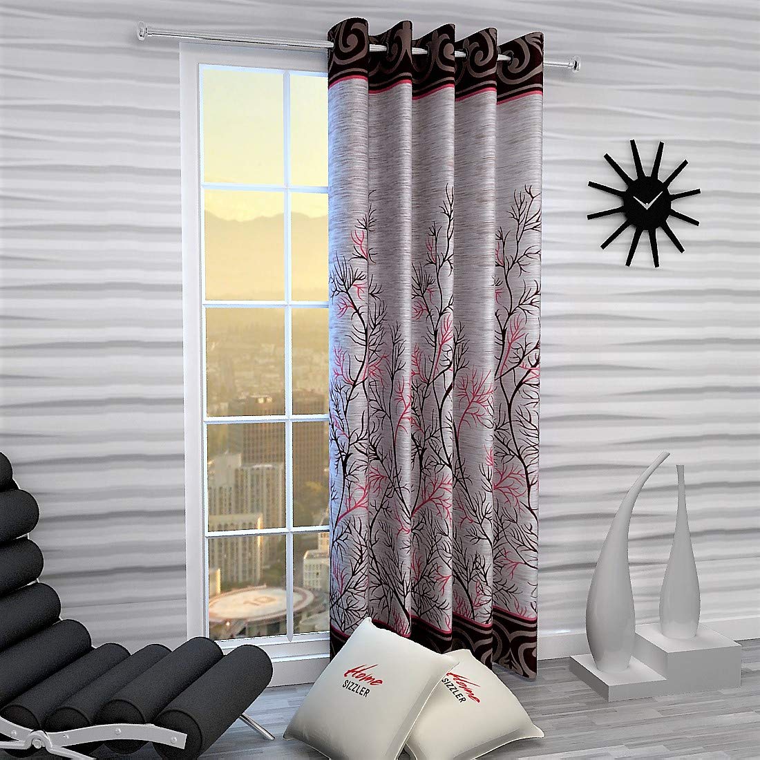 Home Sizzler 1 Piece Garden Panel Eyelet Polyester Door Curtain - 7 Feet, Maroon (B07N5WQLN7) Amazon Price History, Amazon Price Tracker
