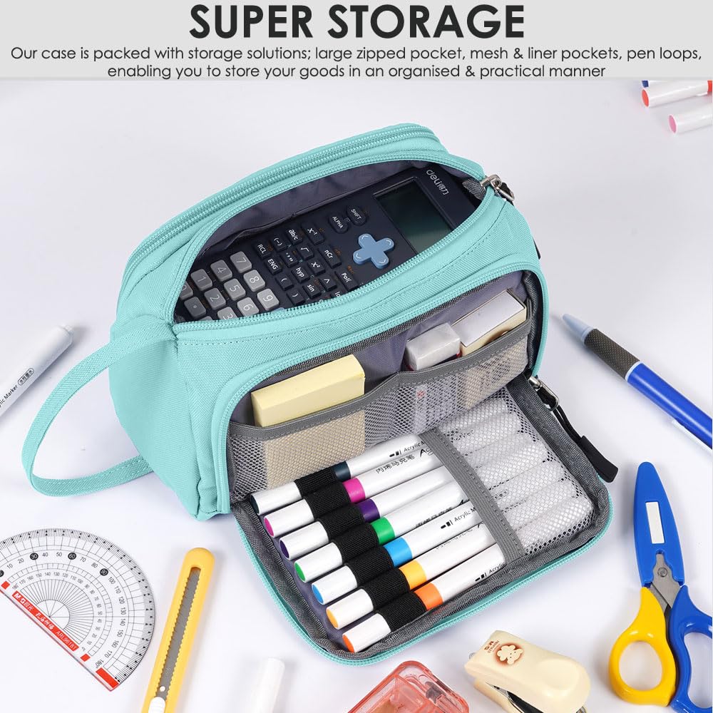 SharkByte Large Pencil Case for Girls Boys Big Capacity Pencil Cases Bag - Image 3