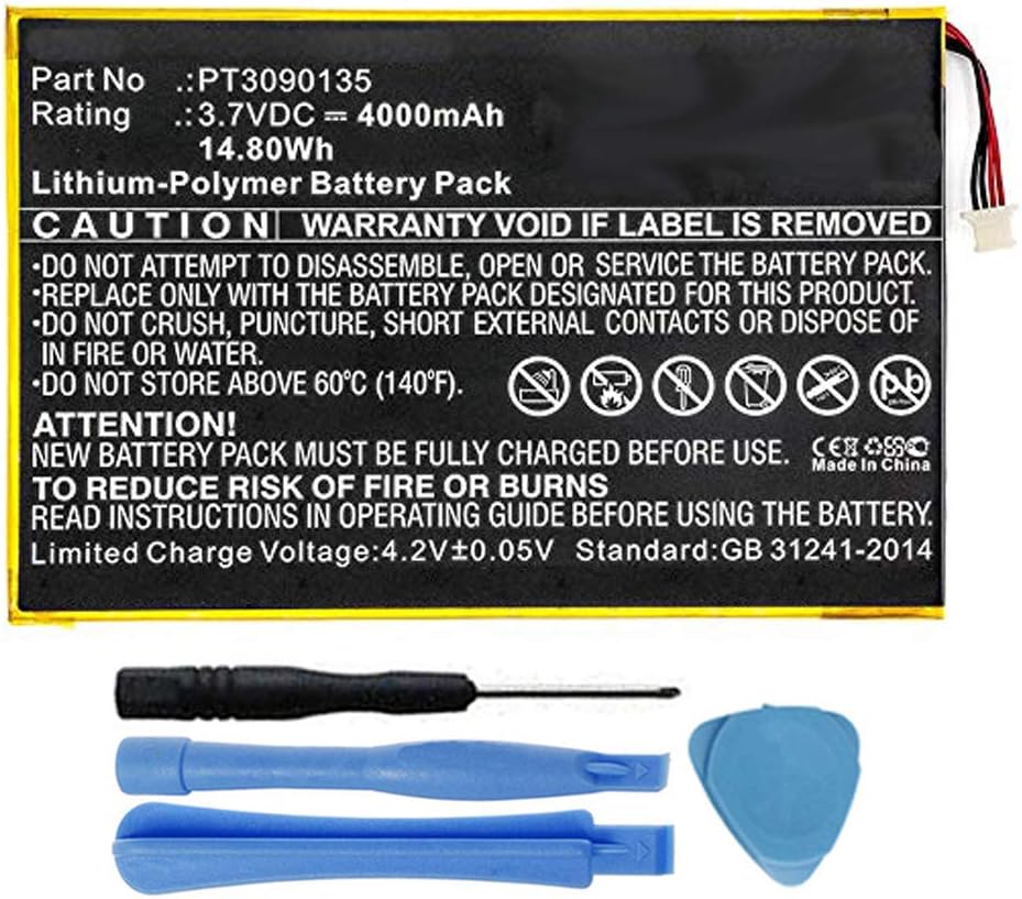 4000mAh PT3090135 Battery Replacement Compatible with RCA Galileo Pro 11.5" RCT6513W87, Viking Pro 10” RCT6303W87, RCT6303W87DK Tablet