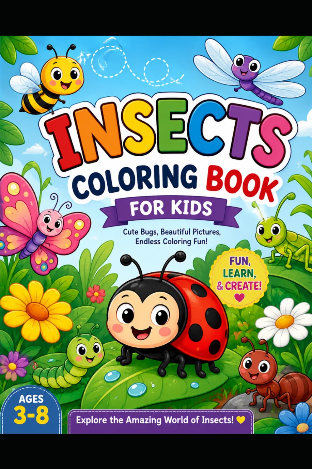 Kids Coloring books: insects coloring