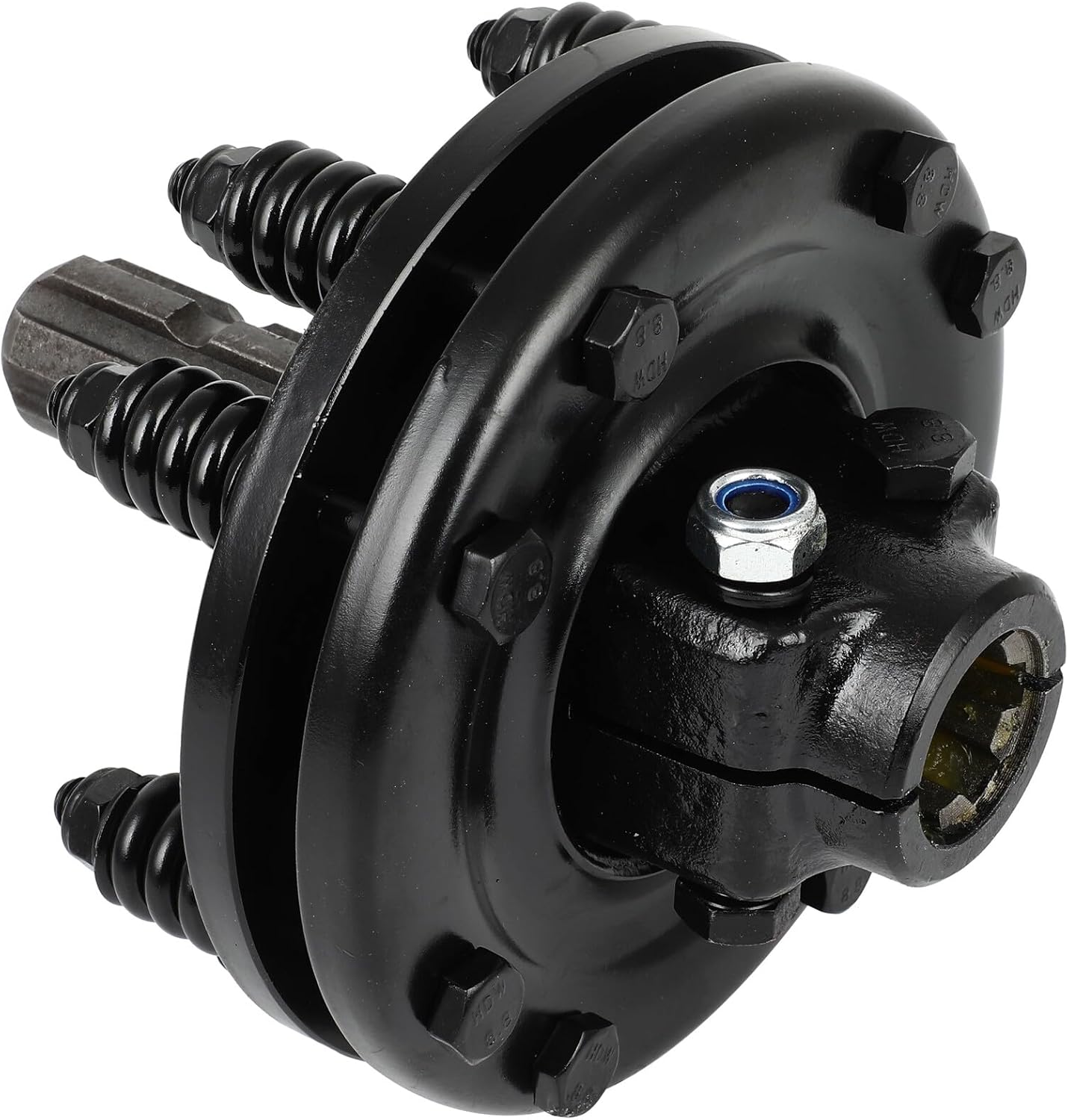 SCITOO Black PTO Slip Clutch, 1-3/8" 6 Splines Both Ends Slip Clutch, Adjustable Rotary Cutter Brush Hog Slip Friction Clutch for PTO Shaft Replacement Maximum Torque 900Nm