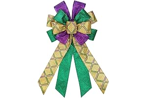 Mardi Gras Decoration Wreath Bow