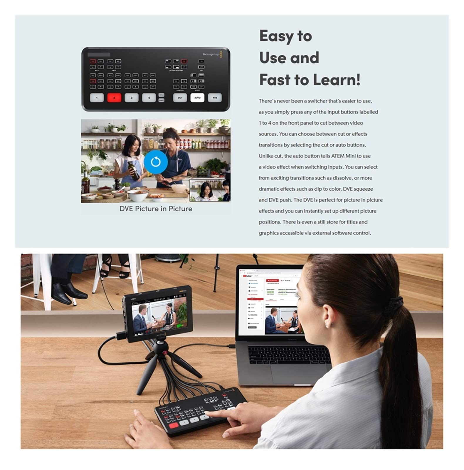 HDMI-Switch-Splitter, Live Stream Switcher Multi-View und Aufnahme Einfach einzurichten (Color : 3, Size : F)