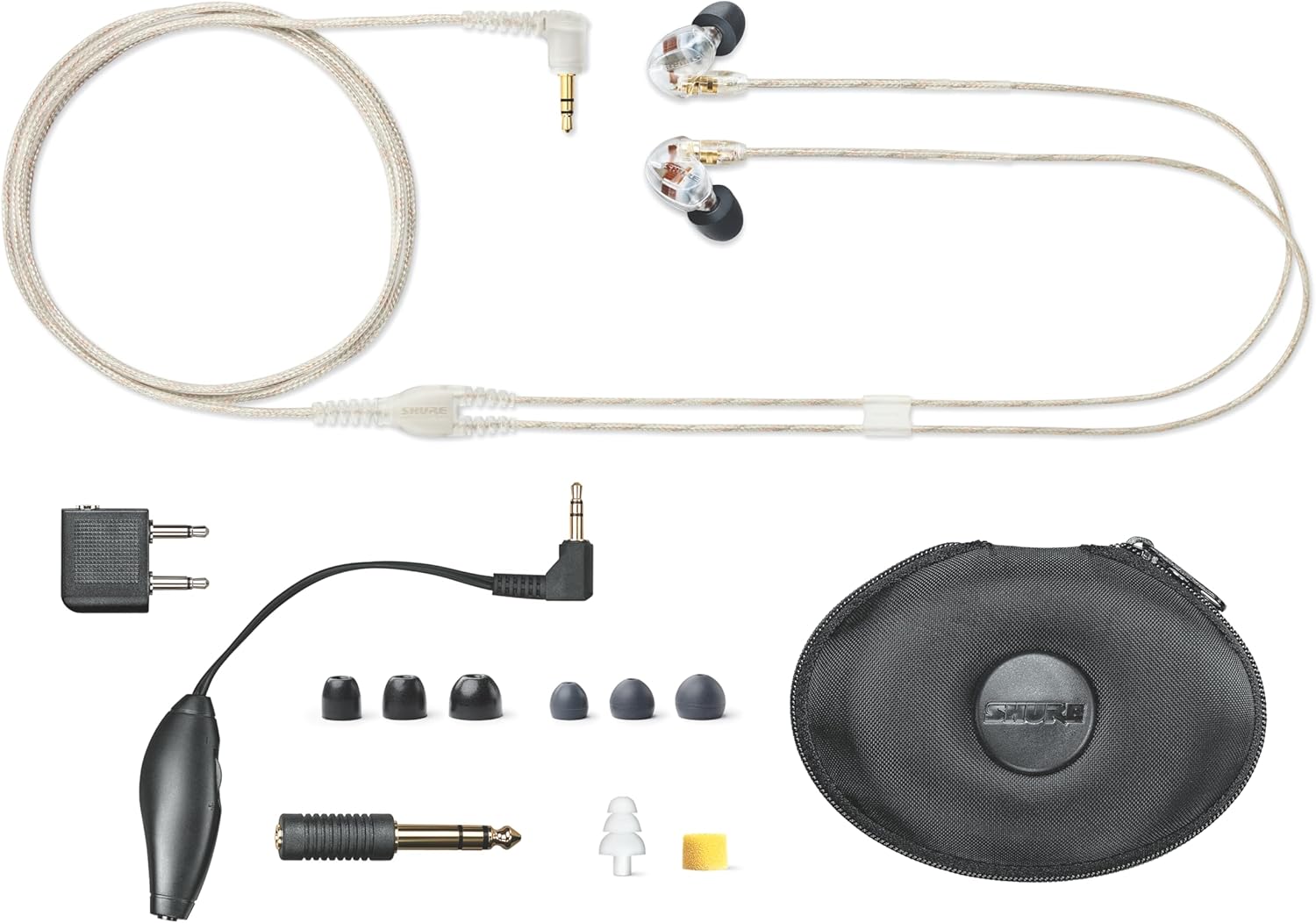 Shure SE535-CL Professional Sound Isolating Earphones, High Definition Sound + Natural Bass, Three Drivers, in-Ear Fit, Detachable Cable, Durable Quality - Clear