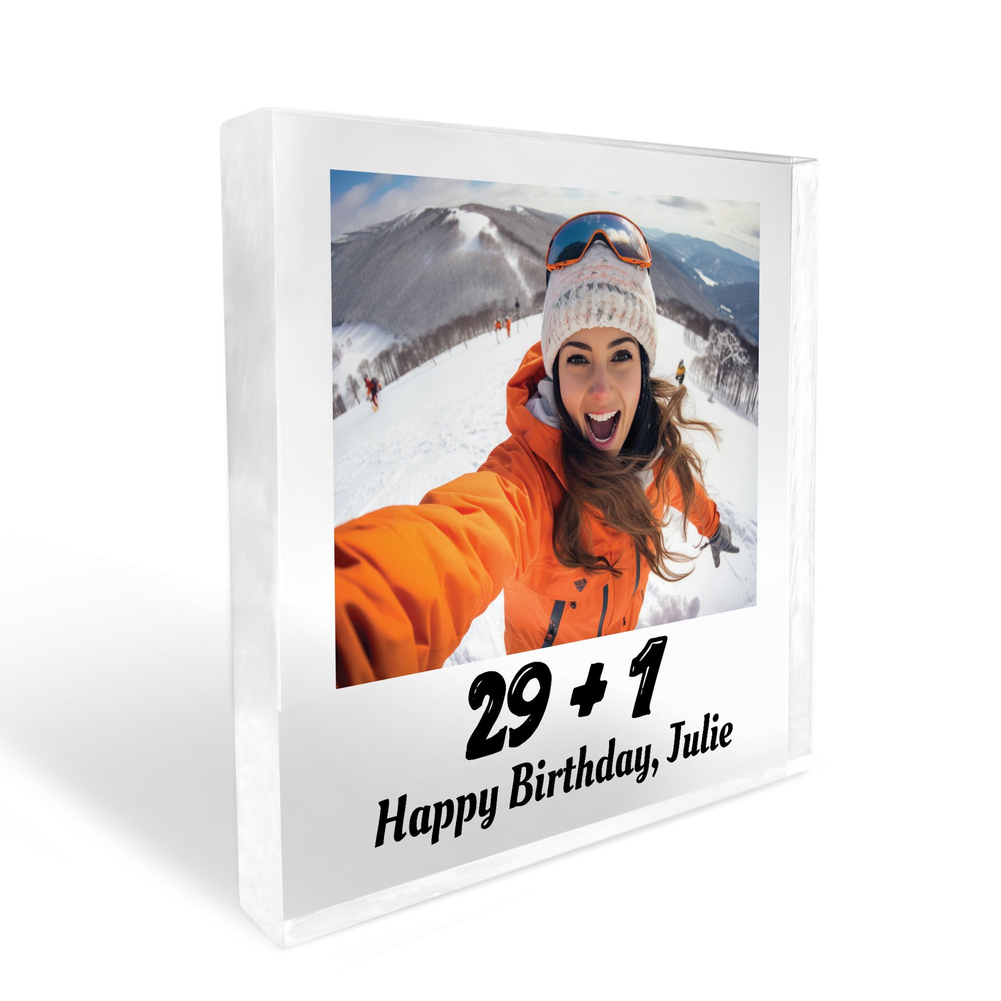 RED OCEAN Funny 30th Birthday Gift For Him Her, Personalised Photo Block, 30th Birthday Gift For Mum Dad Brother Sister Auntie Uncle Daughter Son Special Keepsake Funny Gift