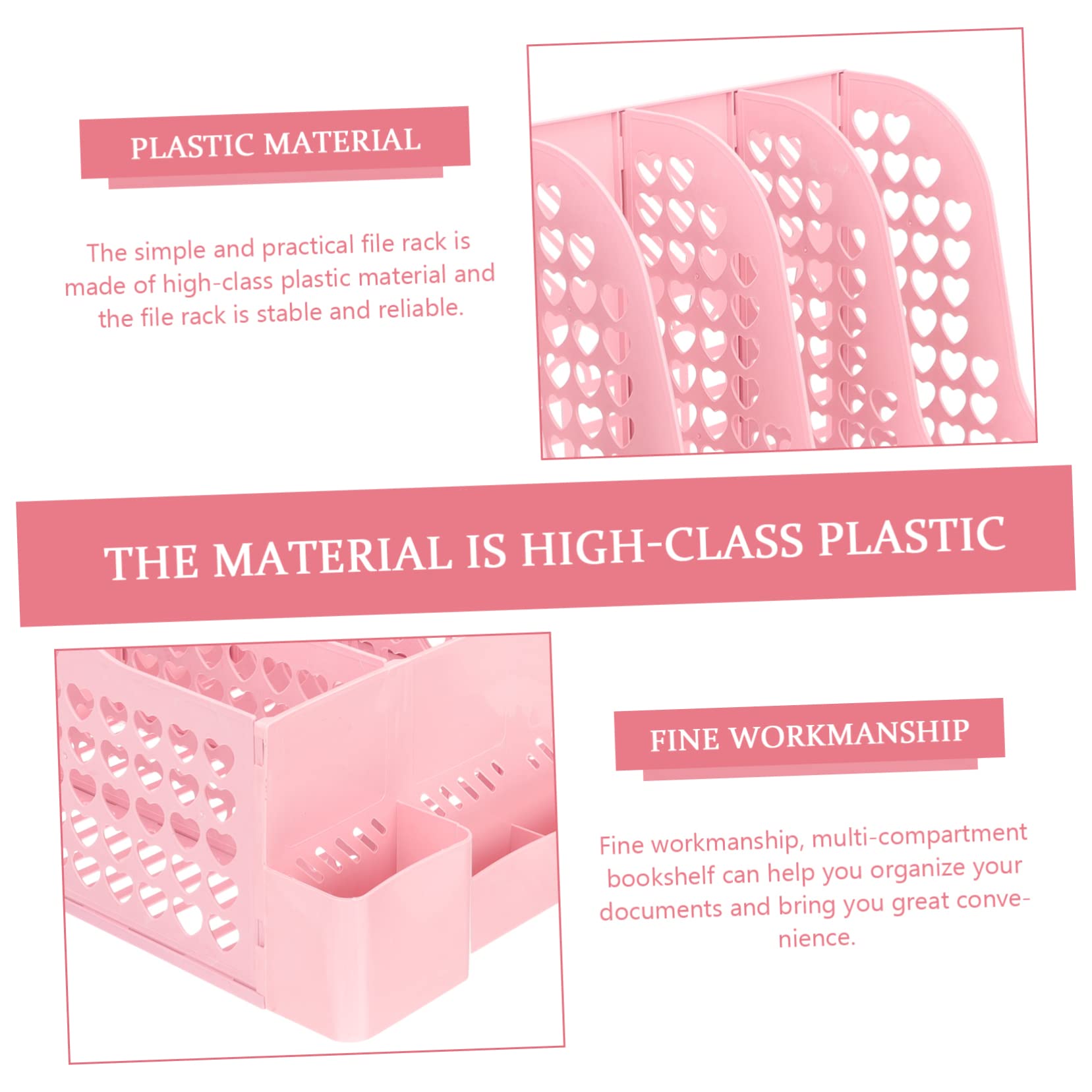 Organiseur de Fichiers Multifonctionnel en Plastique Compartiments Multiples, Pratique pour Bureau et Bibliothèque, pour Organisation Claire des Documents