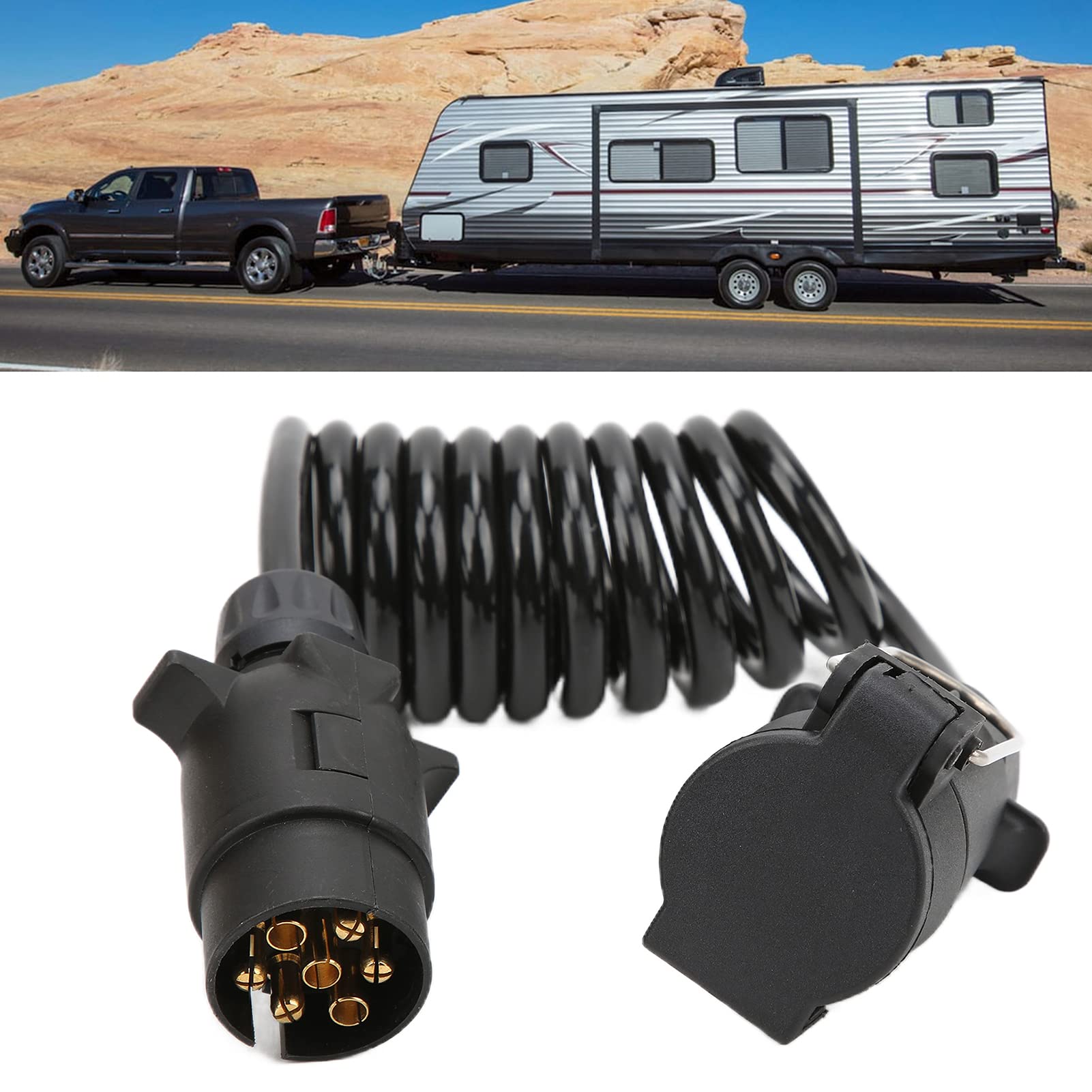 Cable de extensión para Enchufe de Remolque, 2 Metros, 7 Pines, Metal, estándar Europeo, Accesorio para Coche