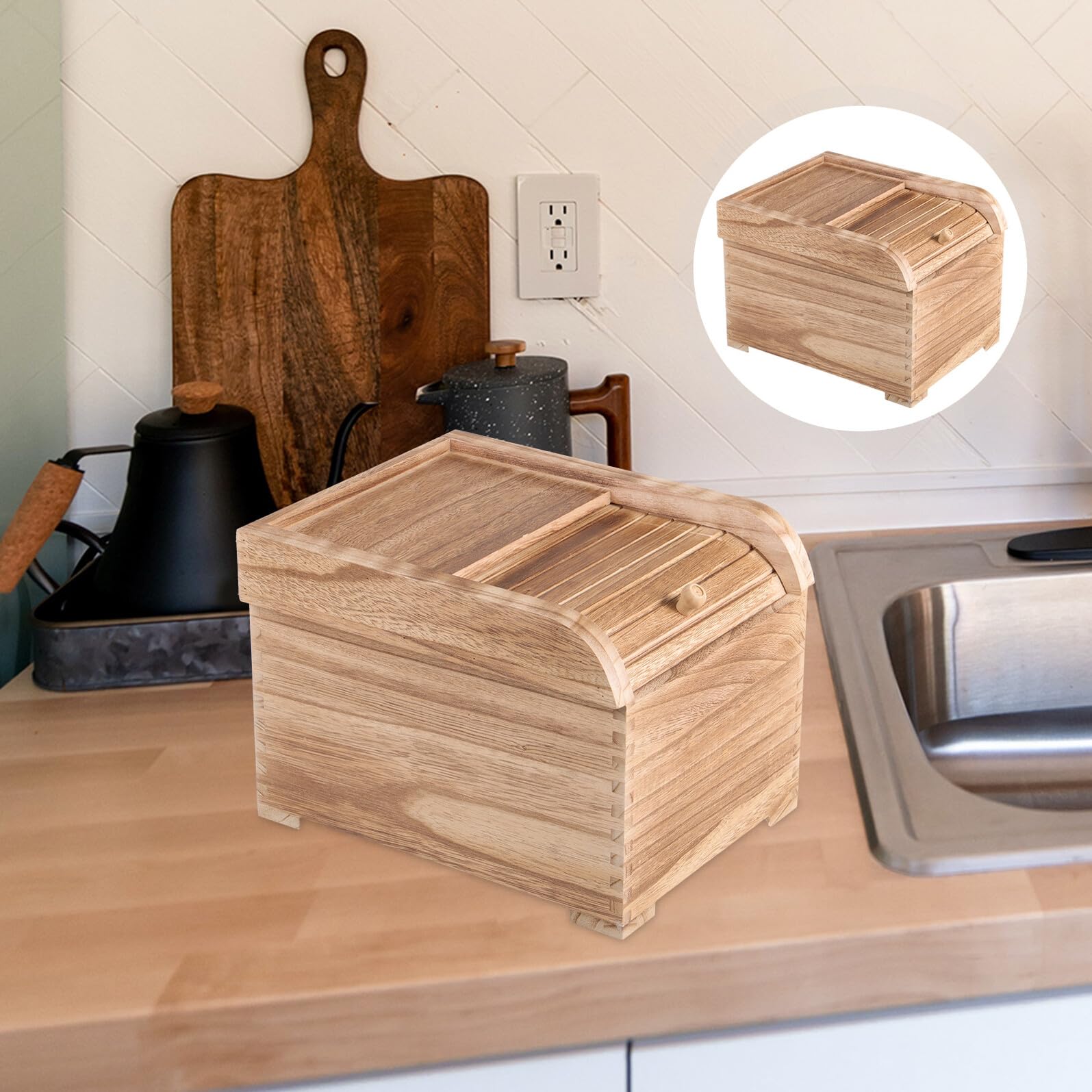 Holz Aufbewahrungsbehälter für Reis 5kg Luftdicht und Feuchtigkeitsbeständig Robuste Reiskiste für Küche und Zuhause zur Sauberen Lagerung von Getreide