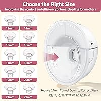 Vista 4 de 2 piezas de inserción de brida de 0.827 in compatibles con Medela/Spectra/Willow/TSRETE/Momcozy S9/S12/S9Pro/S12Pro protectores de extractor