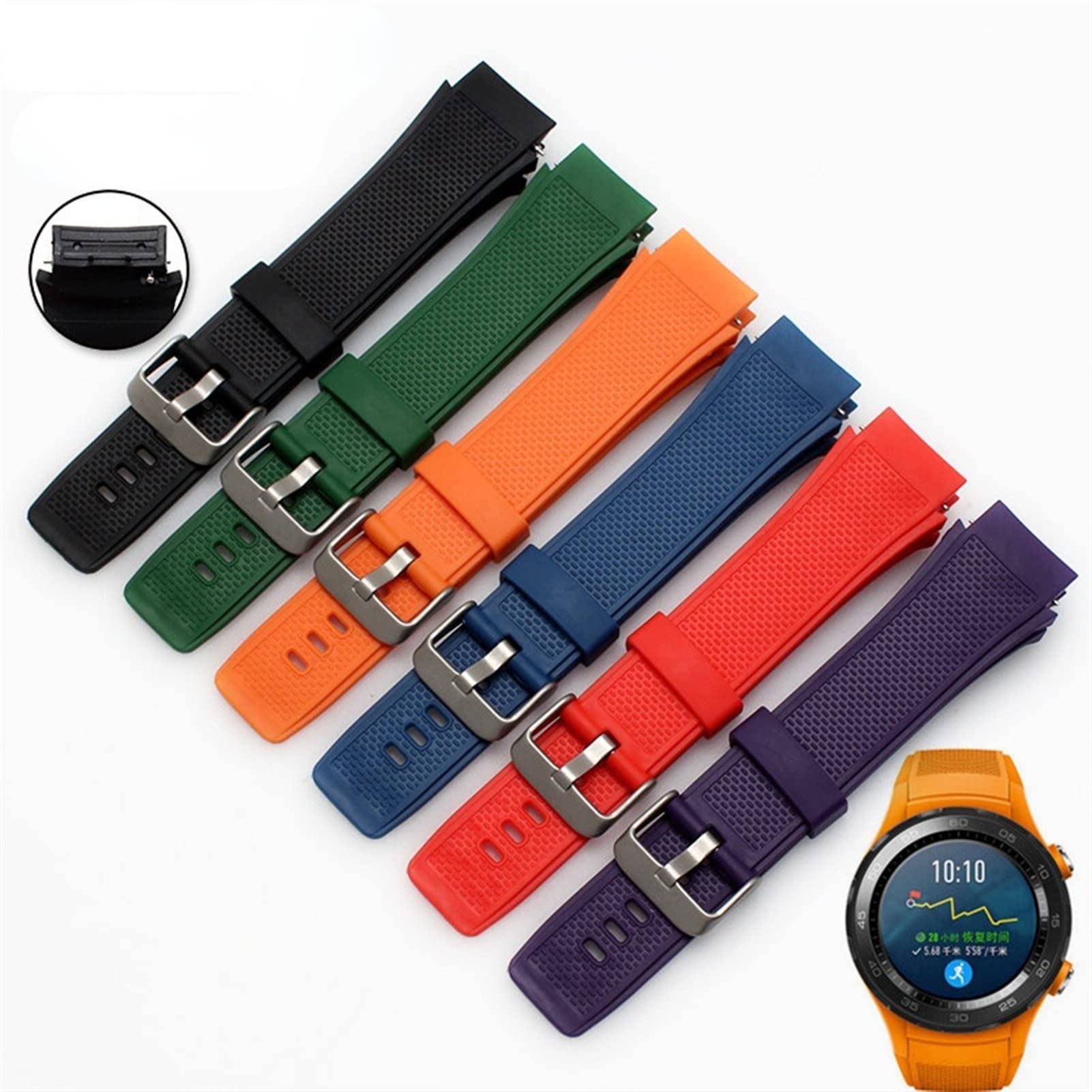 XMKT Soft silikonowy pasek zegarowy pasek na nadgarstek Opaska zegarkowa 20 mm dla Huawei Watch2 Wodoodporne pasy smartwatcha Bransoletka