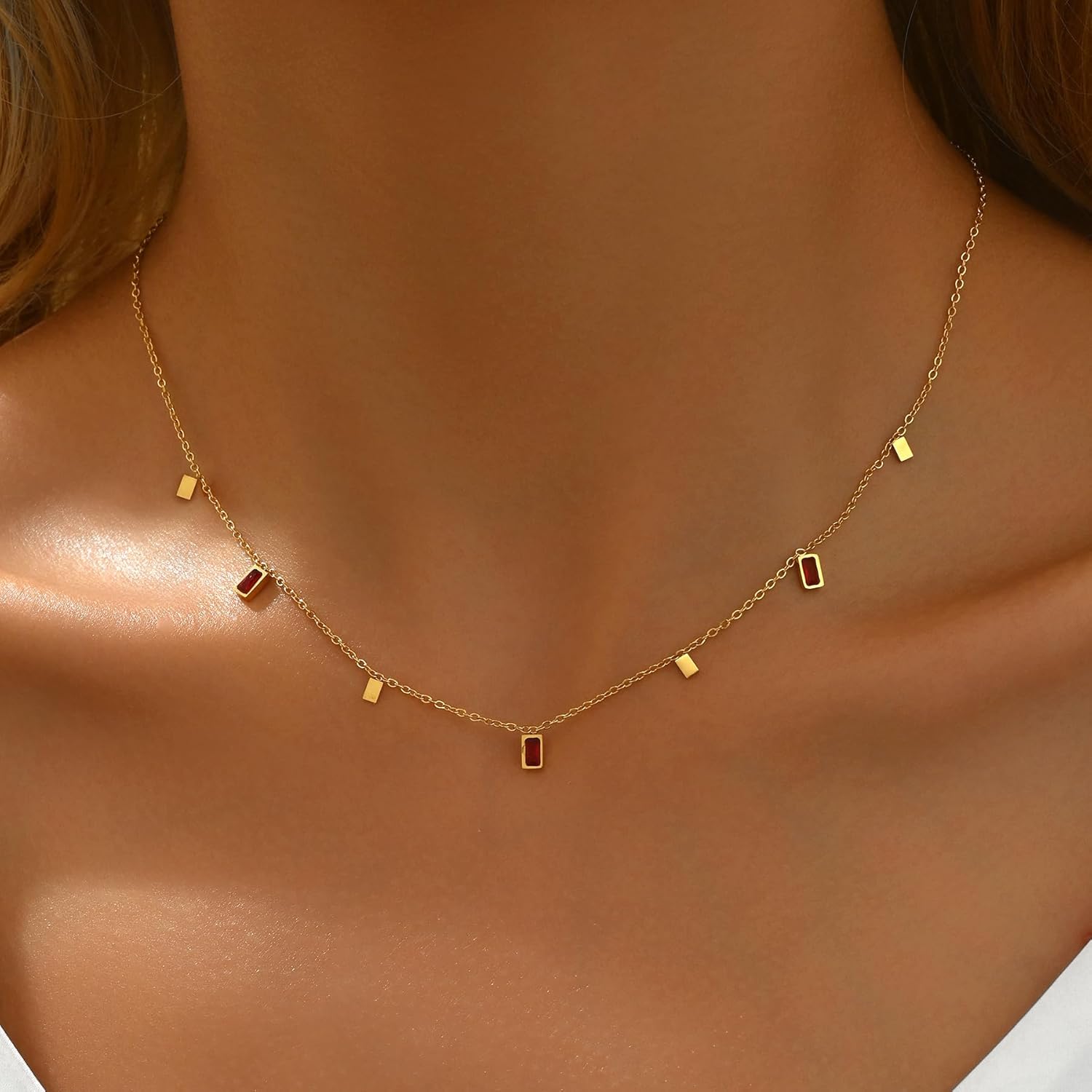 Cubic Zirconia Drop Choker Necklace for Women 18K Gold Plated Multicolored CZ Flower Dangle Necklace Trendy Jewelry Christmas Gifts - Image 4