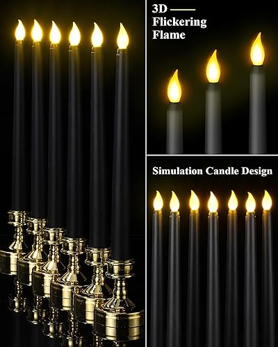 Miniatura 3 de Funtery 48 velas LED cónicas sin llama, funcionan con pilas, velas LED a granel parpadeantes para San Valentín, iglesia, boda, carnaval, decoración