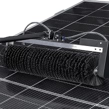 3.5/5.5/7.5M Solar Panel Cleaning Kit, 180 Automatic Rotary Brush with Aluminum Telescopic Extension Pole, Water Fed for Roof Panels, Windows & Siding 7.5m/24ft