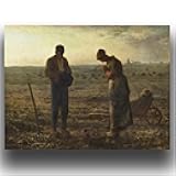 OKRA Jean Francois Millet The Angelus Print - Vintage Canvas Wall Art - Famous Oil Painting Reproduction - Classic Posters Cool Home Decor for Bedroom Living Room Kitchen Unframed (12×16in/30×40cm)…