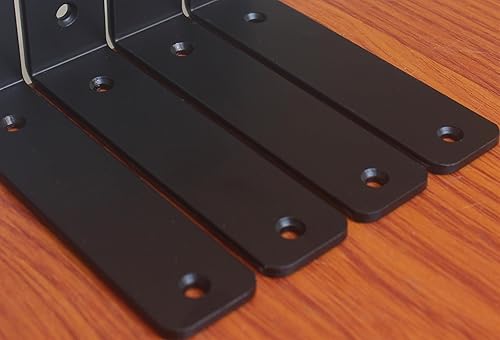 Miniatura 172 de Paquete de 4 soportes en L para estante, 8 pulg. largo x 6 pulg. alto x 1.5 pulg. ancho, grosor 03/64 pulg., soporte de hierro, metal, industrial