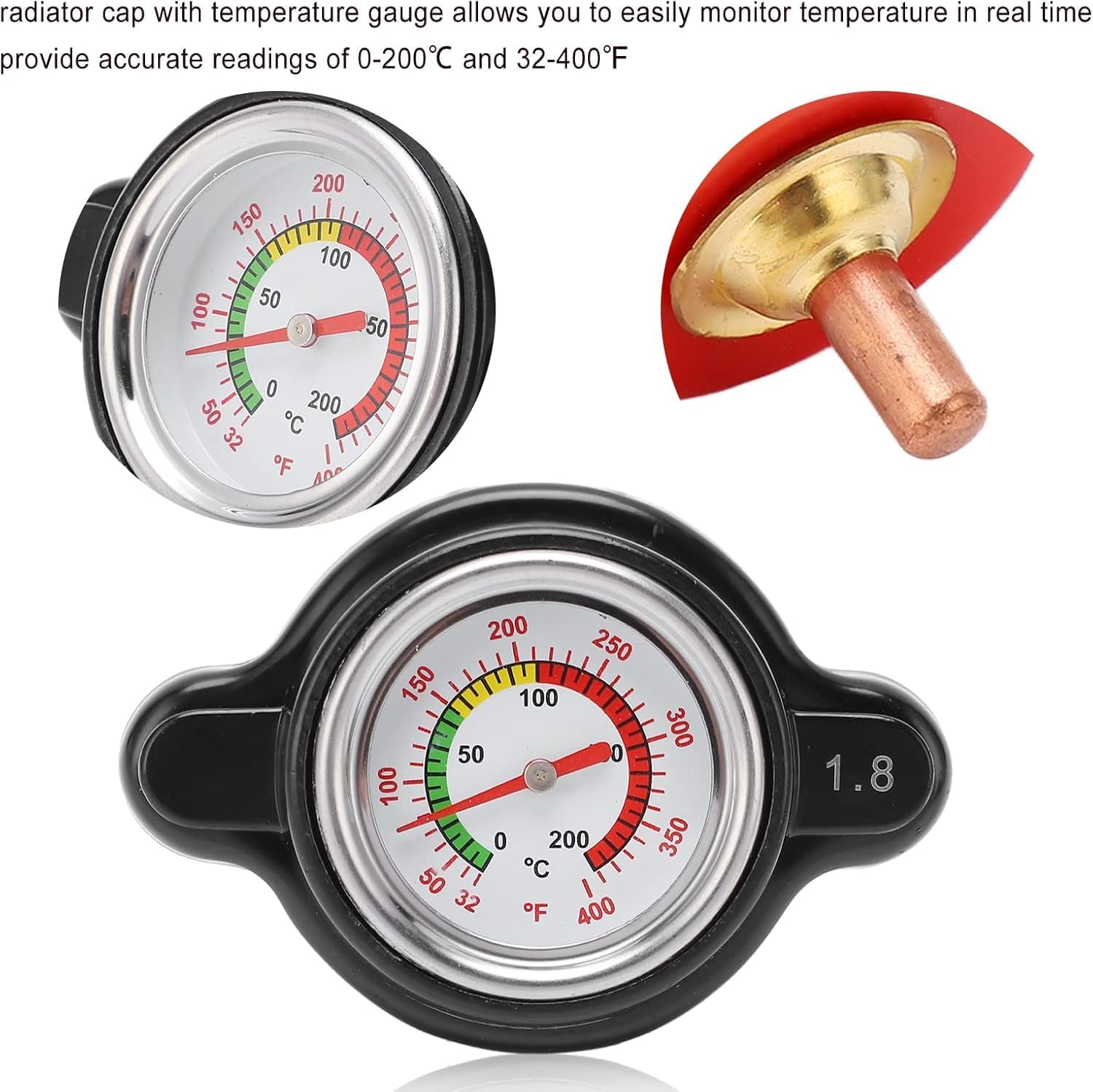 Aramox Tappo Radiatore Indicatore Temperatura, Tappo Radiatore Ad Alta Pressione con Indicatore di Temperatura 1,8 Bar 1638630001 Sostituzione per CR250R