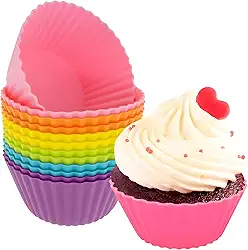 Kit 12 Formas de Silicone para Cupcake, Bolinho, Muffin, Forno e Air Fryer, Resistente a Temperatura, Forminhas Premium, Livre de BPA