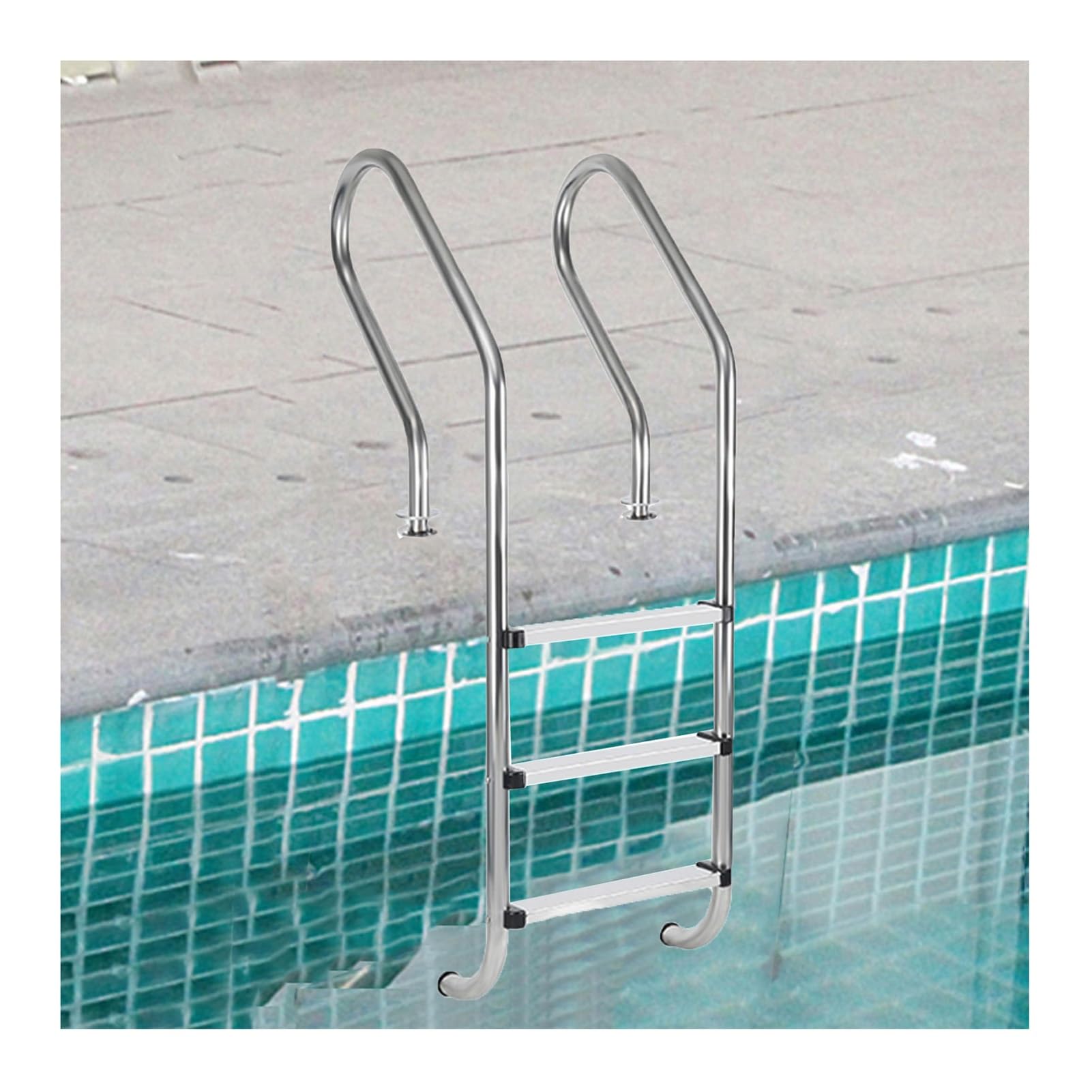 TYYCKJ Swimming Pool Ladders, Stainless Steel Ladder Steps With Handrails Easy Climbing, Suitable for Indoor Outdoor Pools and Water Parks(3 steps)