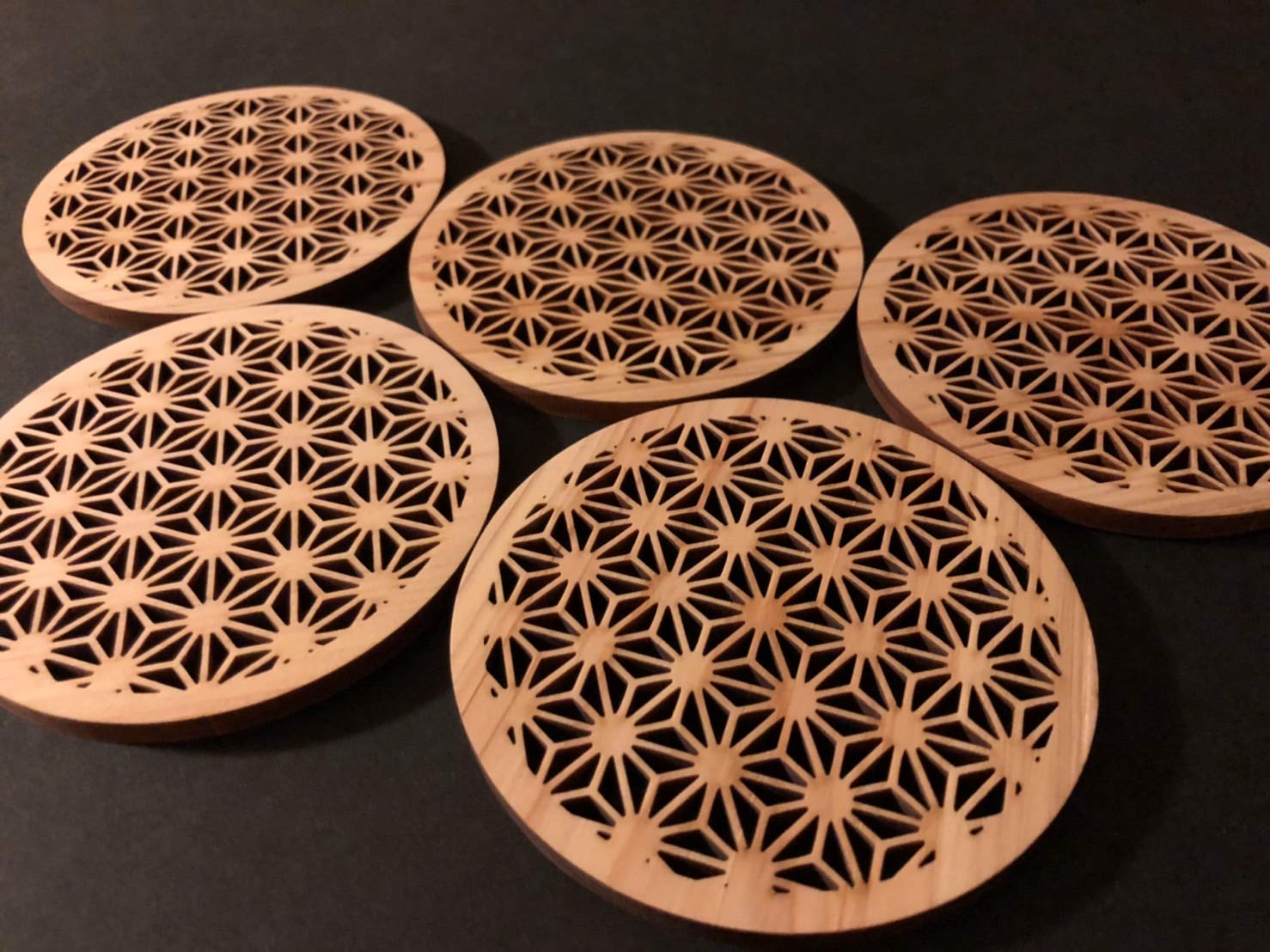 Hinoki Cypress Coaster Set of 5