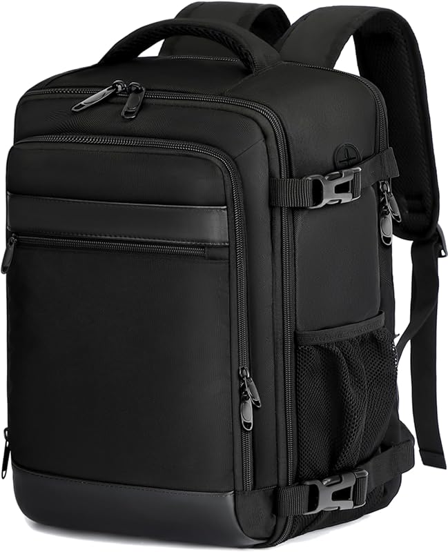 KLOSTAIN Bagage Cabine 45x36x20 pour Easyjet Sac a Dos Voyage Cabine Avion 30L Bagage Cabine Grande sous Siège Bagage à Main Homme Femme Sac à Dos pour Ordinateur Portable 15.6 Pouces Noir