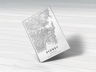 MG Global Hanging Canvas Print of Sydney Australia | 8x12 12x18 16x24 20x30 24x36 Minimalism Hometown City Artwork | Modern Wall Art for Gift | Minimalist Home Office Decor